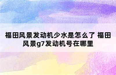 福田风景发动机少水是怎么了 福田风景g7发动机号在哪里